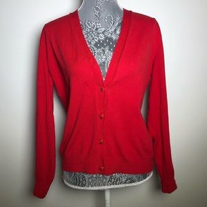 Tory Burch Red Cardigan Sweater